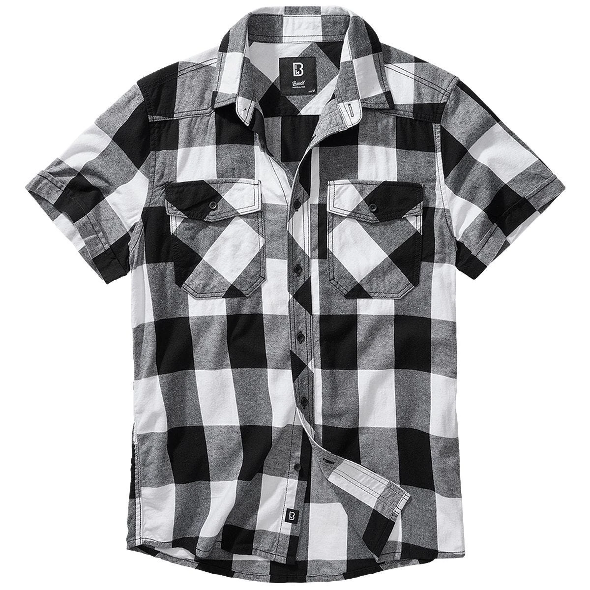 Brandit Half Sleeve Check Shirt White/Black 3 Brandit Half Sleeve Check Shirt White/Black