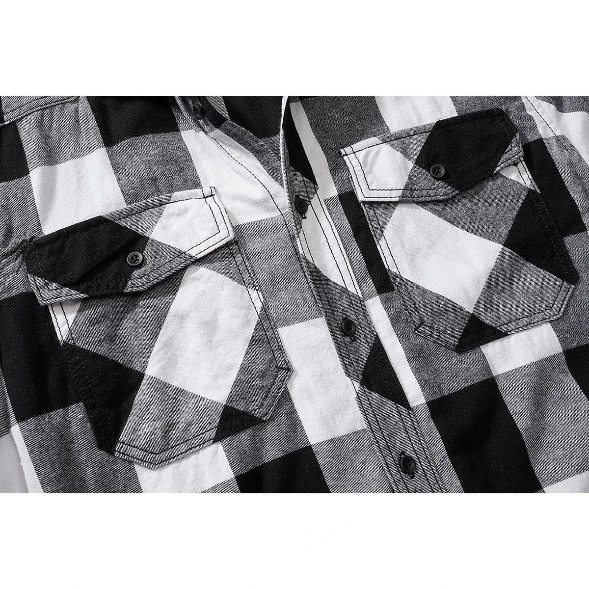 Brandit Half Sleeve Check Shirt White/Black 5 Brandit Half Sleeve Check Shirt White/Black - Image 3