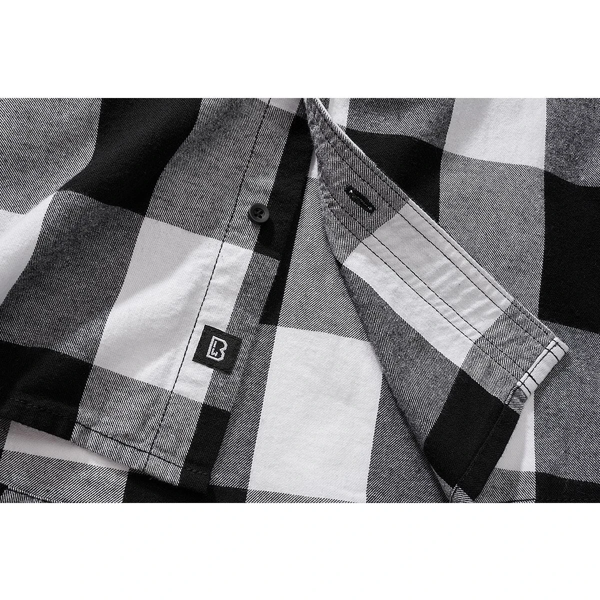 Brandit Half Sleeve Check Shirt White/Black 7 Brandit Half Sleeve Check Shirt White/Black - Image 5