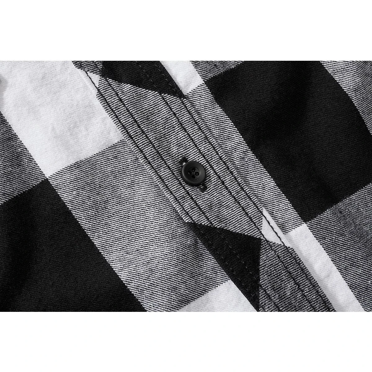 Brandit Half Sleeve Check Shirt White/Black 8 Brandit Half Sleeve Check Shirt White/Black - Image 6