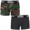 Brandit Boxer Shorts Logo 2 Pack Woodland / Black -Brandit Store 4501 brandit boxershorts logo woodland black 001