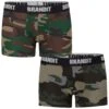Brandit Boxer Shorts Logo 2 Pack Woodland / Dark Camo -Brandit Store 4501 brandit boxershorts logo woodland darkcamo 001