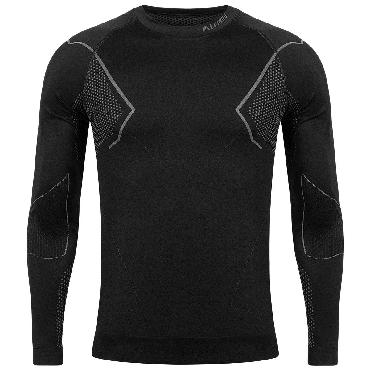 Alpinus Men Active Longsleeve Base Layer Black-Grey 3 Alpinus Men Active Longsleeve Base Layer Black-Grey