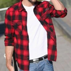 Brandit Check Shirt Red / Black -Brandit Store brandit wear check shirt red black 4