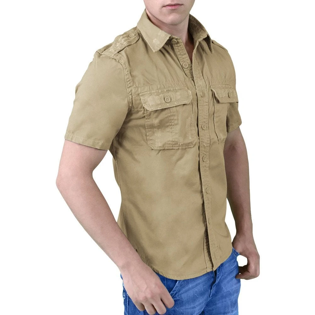 Surplus Raw Vintage Short Sleeve Shirt Beige - Image 3