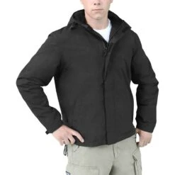 Surplus Windbreaker Jacket With Zipper Black -Brandit Store surplus windbreaker zipper black 44